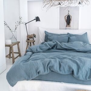 Magic Linen Gray Blue Duvet Cover Set